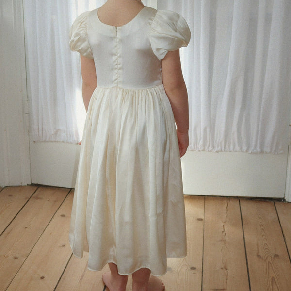 Celeste Puff Sleeve Longline Occasion Dress (Shortbread)