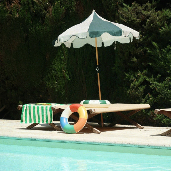 Striped Inflatable Swim Ring (Green Stripe)