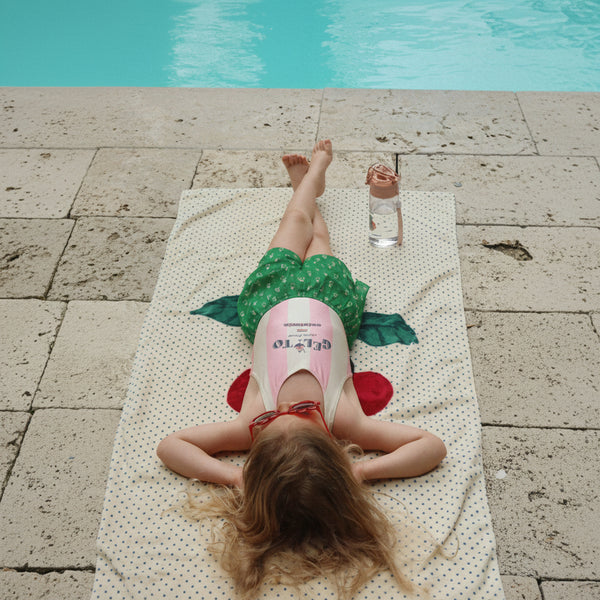 Pomia Gelato Stripe Cross-Back Swimsuit (Candy Rose Stripe)