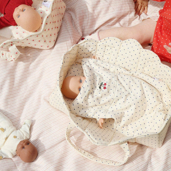 Doll Polka Dot Carrier Basket (Estate Dot)