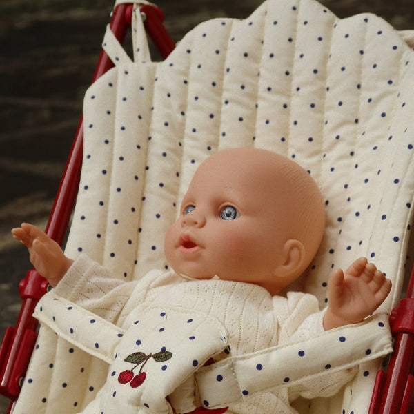 Polka Dot Cotton Quilted Dolls Stroller (Estate Dot)