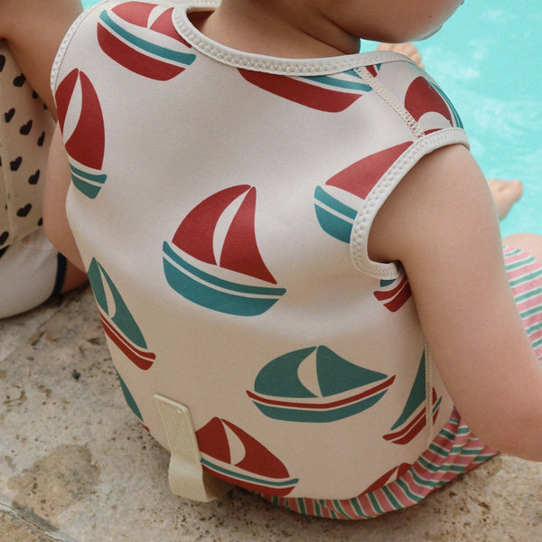 Ellis Boat Print Neoprene Swim Float Vest (Ahoy)