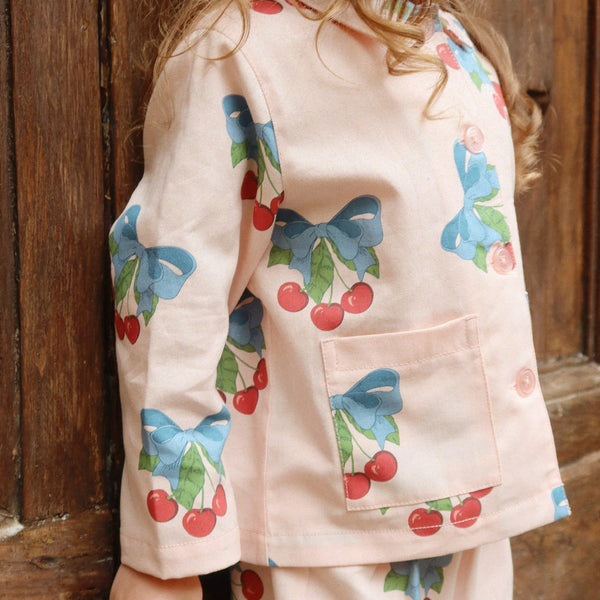 Frankie Cotton Twill Cherry Print Jacket (Amarena)