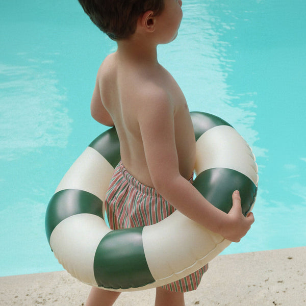 Striped Inflatable Swim Ring (Green Stripe)