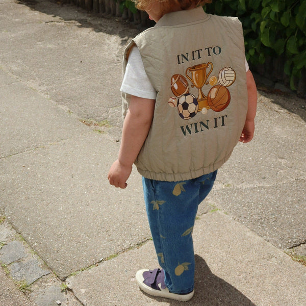 Magot Lemon Print Cotton Denim Pants (Lemon Denim)