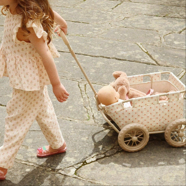 Floral Polka Dot Print Kids Stroller Wagon (Mirage)