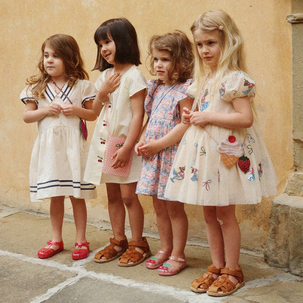 Yvonne Sequin Gelato Print Tulle Party Dress