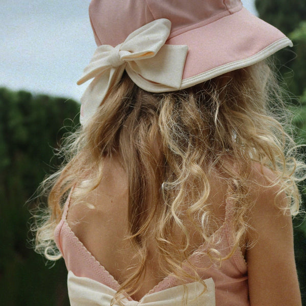 Kitty Swim Hat with Bow (Powder Pink)