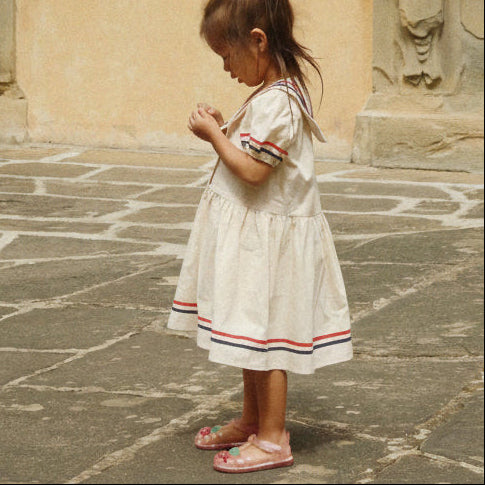 Allie Sailor Cotton Dress (Eggnog)