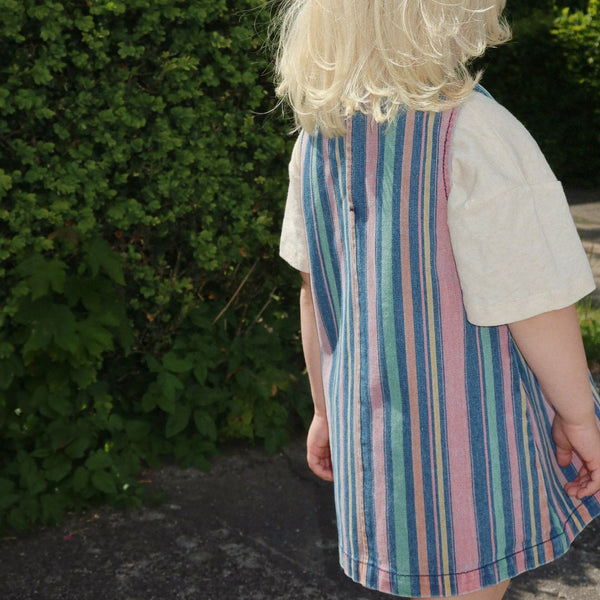 Magot Striped A-Line Denim Dress (Miami Stripe)