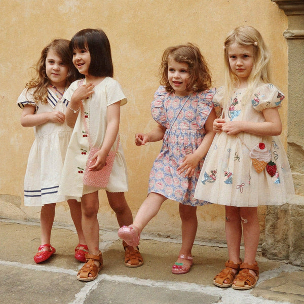 Yvonne Sequin Gelato Print Tulle Party Dress