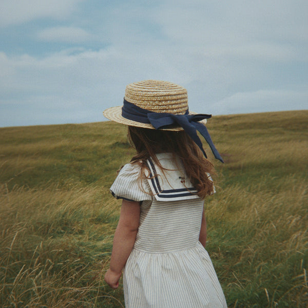 Allie Sailor Cotton Dress (Blue Stripe)