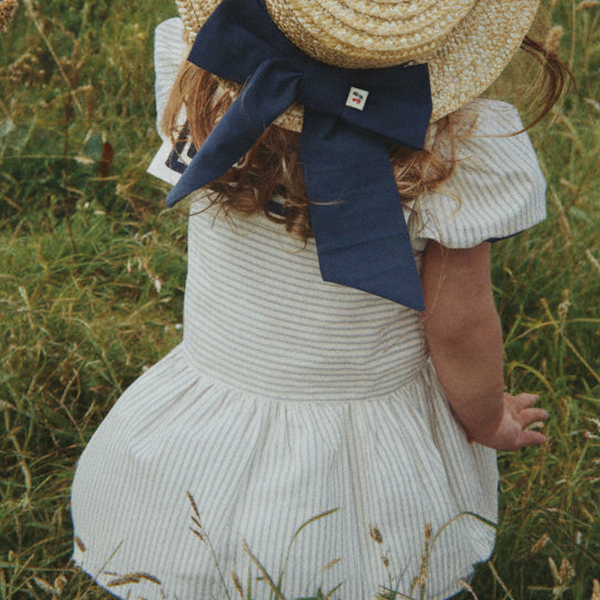 Allie Sailor Cotton Dress (Blue Stripe)