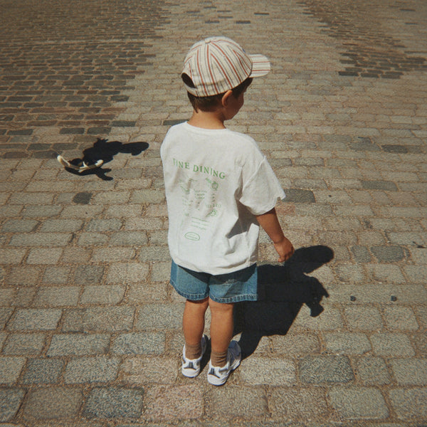 Frankie Striped Lemon Print Cap (Stripe Winds)