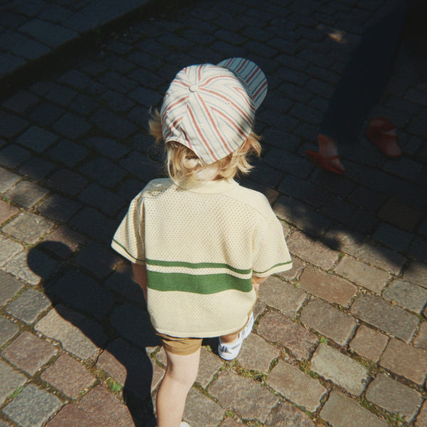Frankie Striped Lemon Print Cap (Stripe Winds)