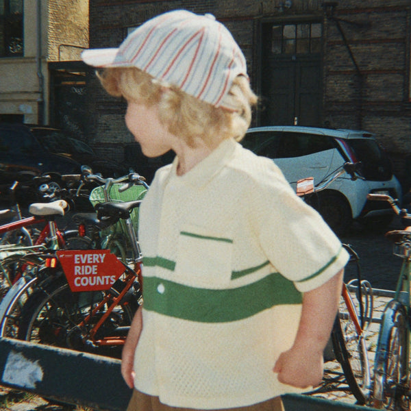 Frankie Striped Lemon Print Cap (Stripe Winds)
