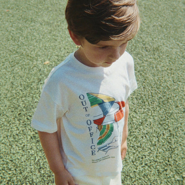 Famo Cotton Out of Office Print Tee (Antique White)