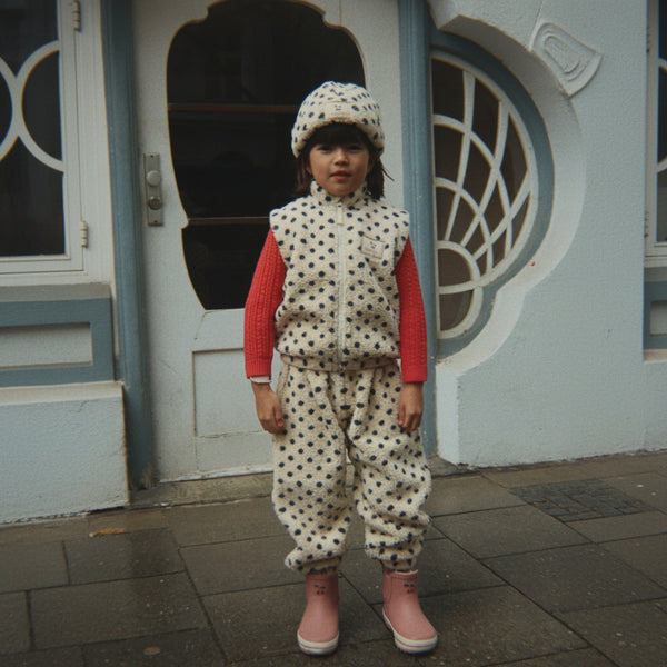 Jody Polka Dot Teddy Borg Fleece Beanie Hat (Dot Lumiere)