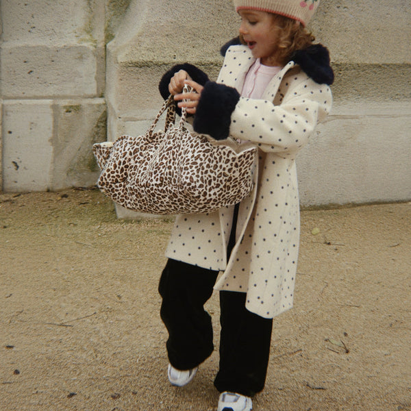 Leo Print Quilted Doll Carrier Basket