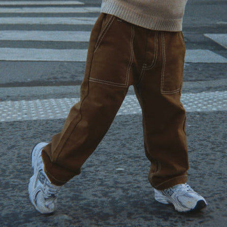 Rida Cotton Twill Straight Leg Pants (Ermine)