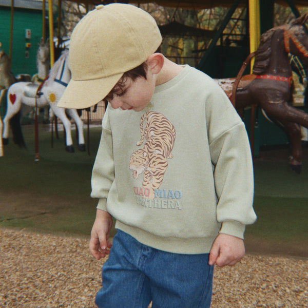 Lou Cotton Tiger Print Sweatshirt (Sage)