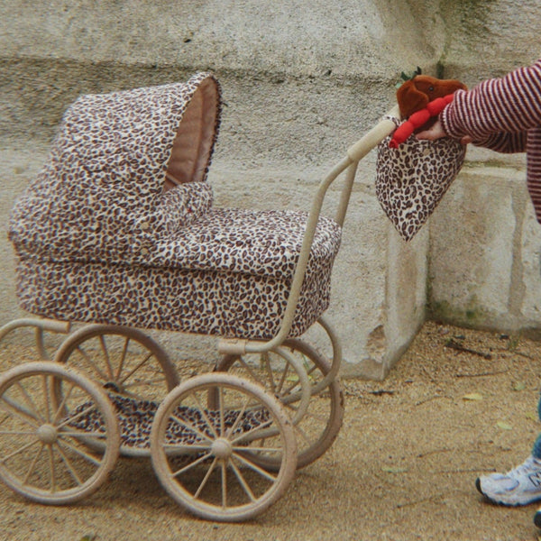 Minnie Leo Print Vintage Traditional Dolls Pram