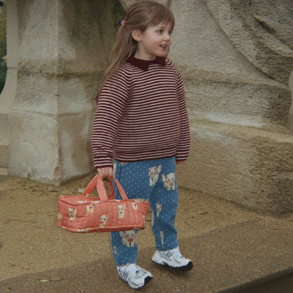 Cattie the Doll with Quilted Doll Carrier Basket (Ciao Miao Rose)