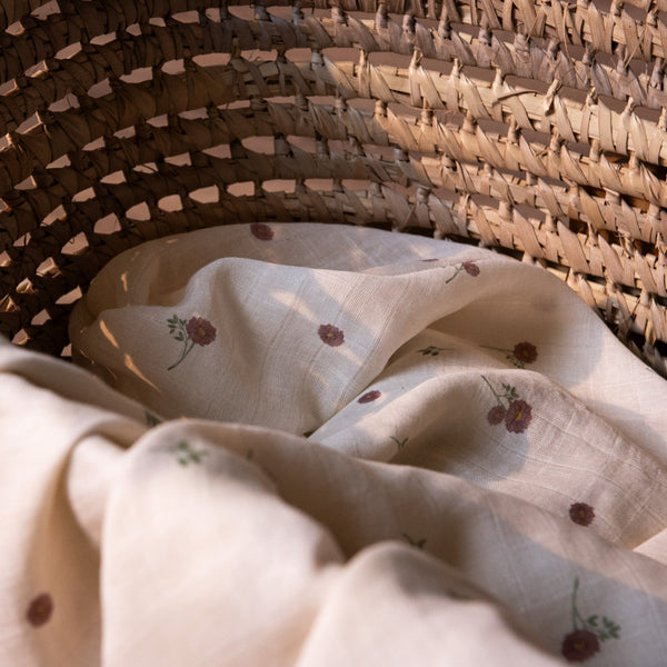 Meadow Print Organic Cotton Muslin Swaddle Blanket