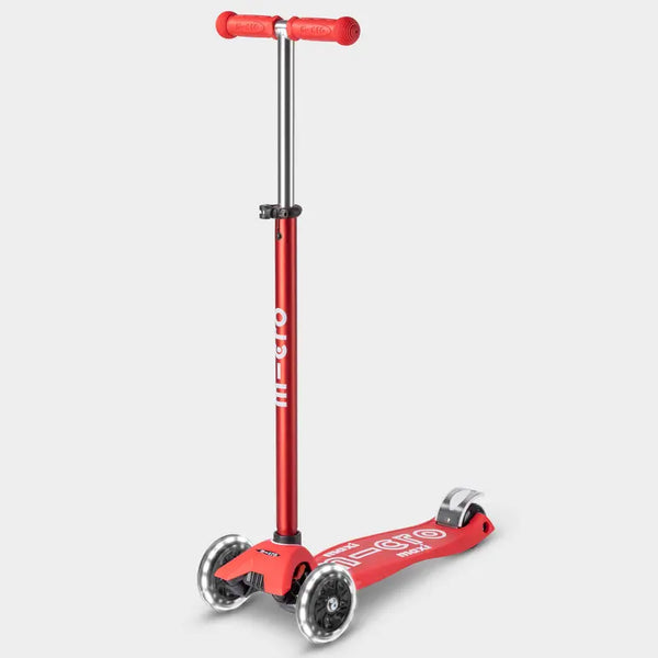 Maxi Micro Deluxe Scooter with 3 LED Wheels (Red)