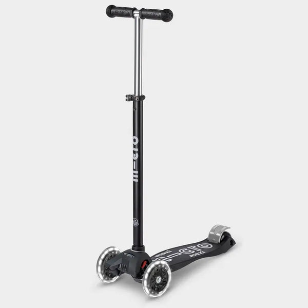 Maxi Micro Deluxe ECO Scooter with 3 LED Wheels (Black)