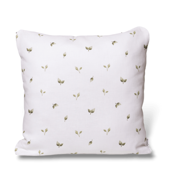 Allotment Leaf Print Linen Cushion