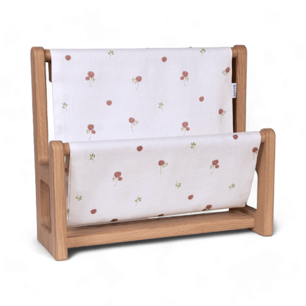 Nestie Book Hammock with Meadow Print Linen (Solid Oak)