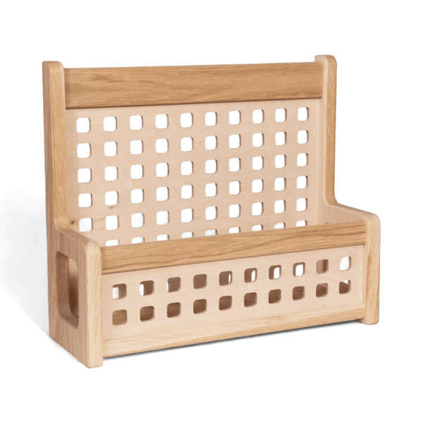 Wooden Book Storage Caddy (Solid Oak)