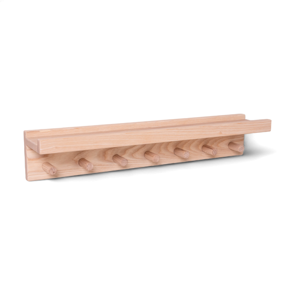 Signature Wall Mounted Shelf With Pegs (Solid Ash)