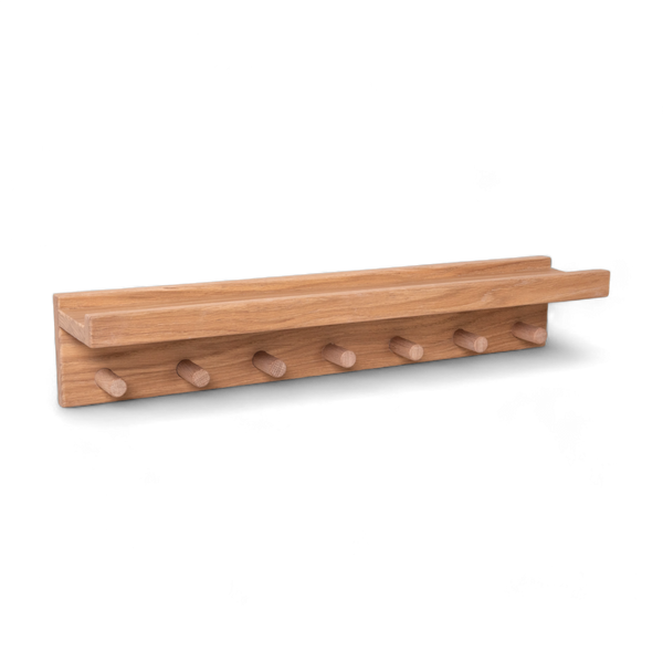 Signature Wall Mounted Shelf With Pegs (Solid Oak)