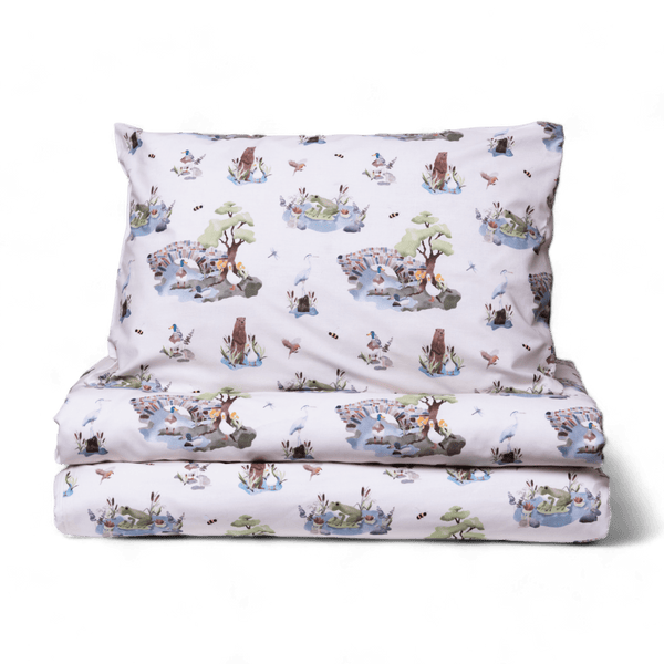 Waterside Scenes Reversible Cotton Duvet and Pillow Bedding Set