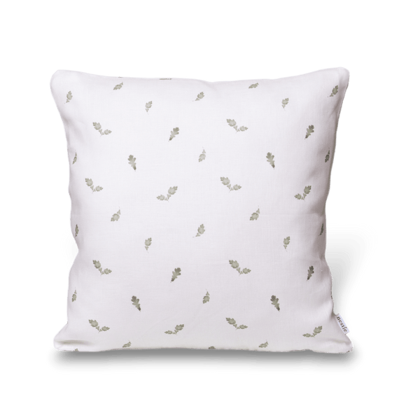 Woodland Leaf Print Linen Cushion