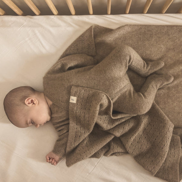 Maeve Premium Cashmere Wrap Footed Babygrow (Oatmeal)