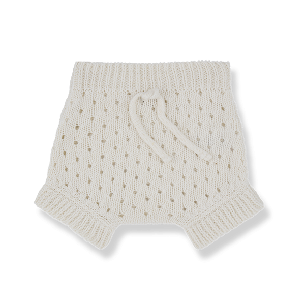 Vanessa Cotton Linen Knit Baby Bloomer (Off-White)