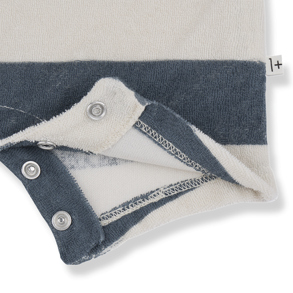 Marco Stripe Terry Baby Romper (Petroleum Terry)