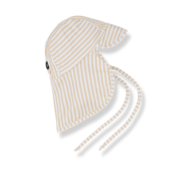 Bruno Striped Swim, Sun + Neck Protector Hat (Peach)