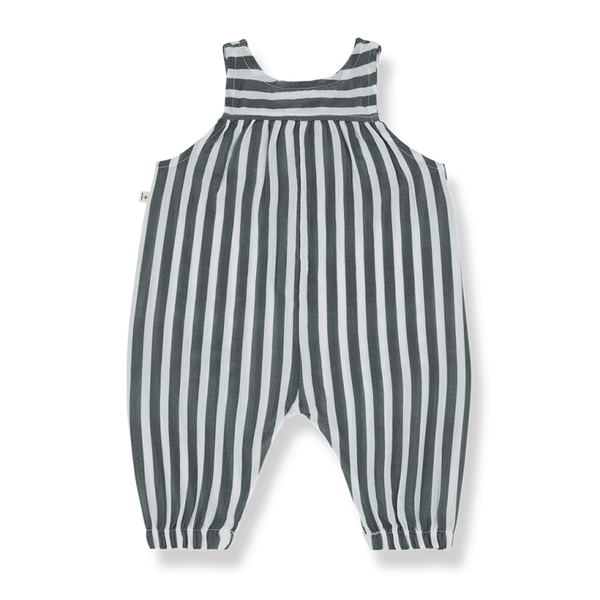 Inigo Stripe Cotton Baby Romper (Petroleum)