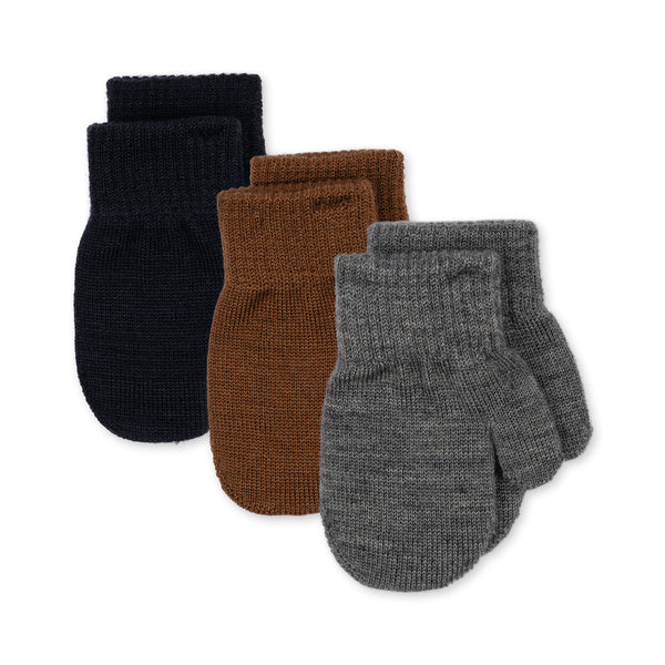 Filla Wool Blend Baby Mittens Pack of 3 (Midnight Mix)