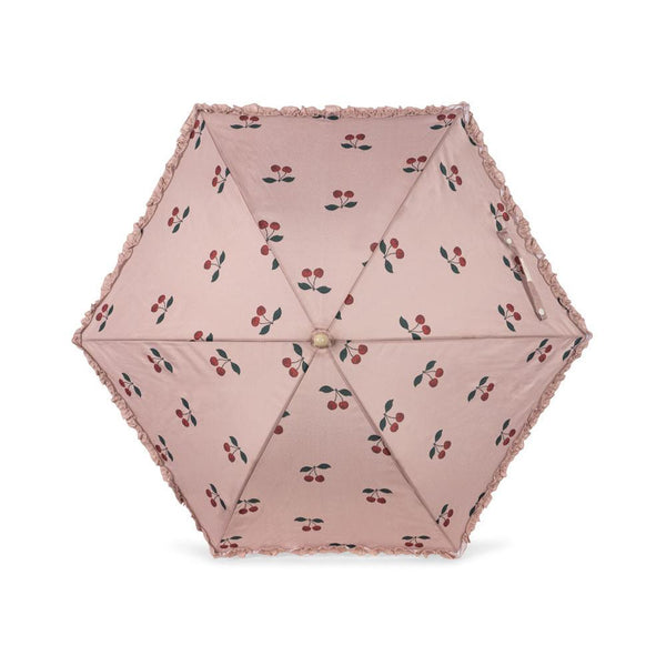 Cherry Print Frilled Umbrella with Handle