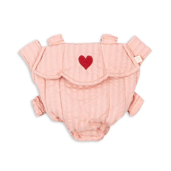 Heart Embroidered Quilted Dolls Sling Carrier (Mellow Rose)