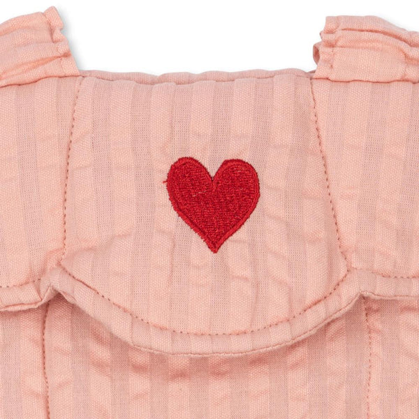 Heart Embroidered Quilted Dolls Sling Carrier (Mellow Rose)