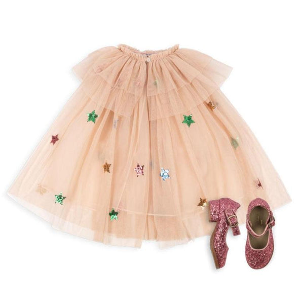 Star Embroidered Cape and Glitter Shoes Dress Up Set