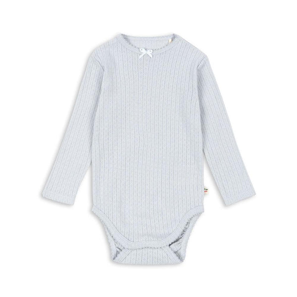 Minnie Cotton Pointelle Baby Bodysuit (Grey Dawn)