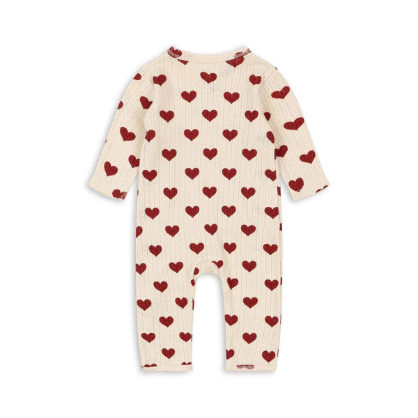 Minnie Love Heart Print Cotton Pointelle Onesie