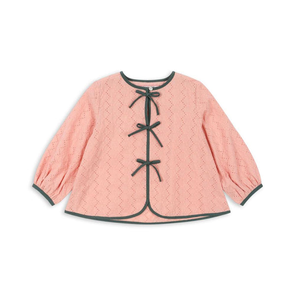 Rilla Bow Front Cotton Blouse (Mellow Rose)